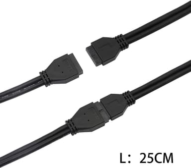 NÖRDIC 20-nastainen USB-jatkokaapeli uros-naaras 25cm