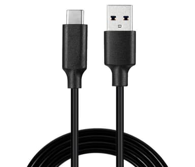 NÖRDIC 1 m USB C 2.0–USB A -kaapeli, 480 Mb/s, musta