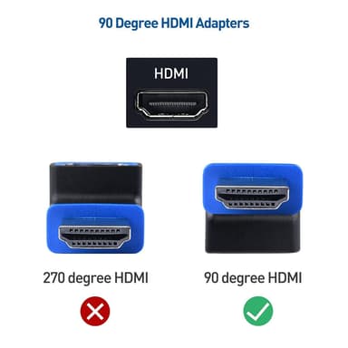 Cable Matters kulmassa oleva HDMI-sovitin 8K60Hz 4K120Hz HDR 2 kpl