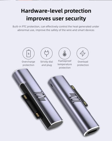 NÖRDIC USB-C lataussovitin Microsoft Surfacelle 15V 6.8A 102W