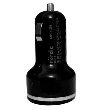 NÖRDIC 2xUSB nopea autolaturi Quick Charger 3.0 18 W