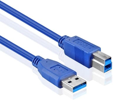 NÖRDIC USB 3.1 -kaapeli USB A–USB B, 1,8 m, sininen, USB-tulostinkaapeli