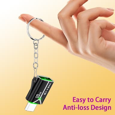 NÖRDIC USB-A OTG naaras - USB C -urossovitin USB 3.2 Gen 2 10Gbps, musta