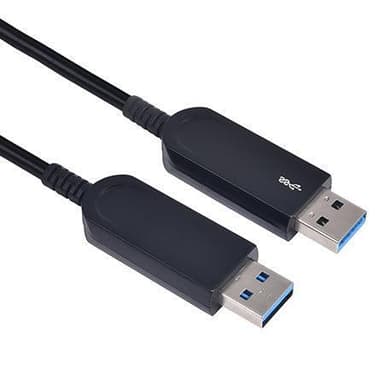 NÖRDIC 10 m aktiivinen AOC-kuitukaapeli USB 3.1 A–USB3.1 A, 4K 60 Hz, 21,6 Gb/s, HDCP/EDID/CEC/3D