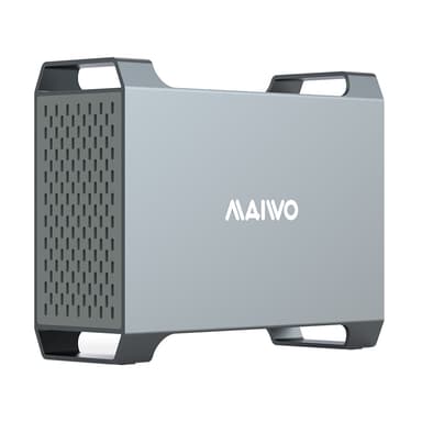 MAIWO K35282C USB-C 3.1 ulkoinen kaappi alumiinia 2x 3,5"" SATA-kiintolevylle RAID-tuella