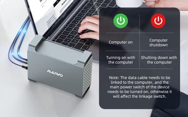 MAIWO K35282C USB-C 3.1 ulkoinen kaappi alumiinia 2x 3,5"" SATA-kiintolevylle RAID-tuella