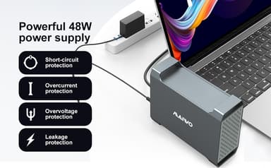 MAIWO K35282C USB-C 3.1 ulkoinen kaappi alumiinia 2x 3,5"" SATA-kiintolevylle RAID-tuella