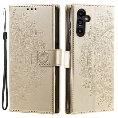 SKALO Samsung A55 5G Mandala lompakkokotelo - Kulta