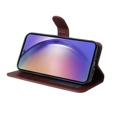 SKALO Samsung A55 5G PU-nahkainen Lompakkokotelo - Ruskea
