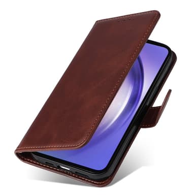 SKALO Samsung A55 5G PU-nahkainen Lompakkokotelo - Ruskea
