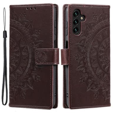 SKALO Samsung A55 5G Mandala lompakkokotelo - Ruskea