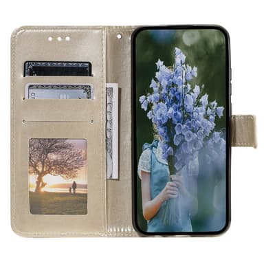 SKALO Samsung A55 5G Mandala lompakkokotelo - Kulta