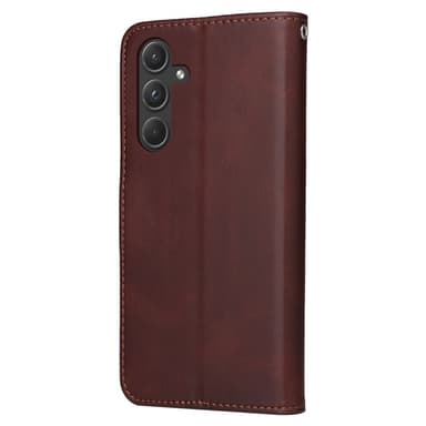 SKALO Samsung A55 5G PU-nahkainen Lompakkokotelo - Ruskea