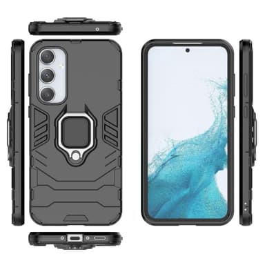 SKALO Samsung A35 5G Armor Hybridi metallirengas kuori - Musta