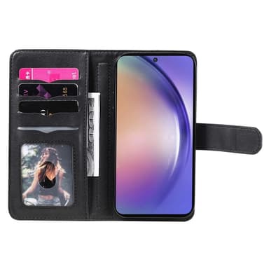 SKALO Samsung A55 5G 10-lokeroa Lompakkokotelo - Musta