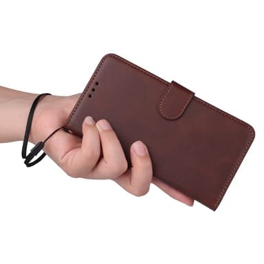 SKALO Samsung A55 5G PU-nahkainen Lompakkokotelo - Ruskea