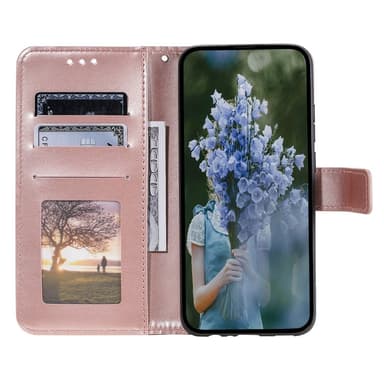 SKALO Samsung A55 5G Mandala lompakkokotelo - Ruusukulta