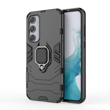SKALO Samsung A35 5G Armor Hybridi metallirengas kuori - Musta