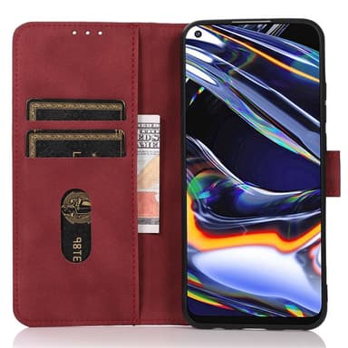 SKALO Samsung A35 5G KHAZNEH Lompakkokotelo PU-nahasta - Punainen