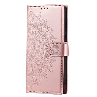 SKALO Samsung A55 5G Mandala lompakkokotelo - Ruusukulta