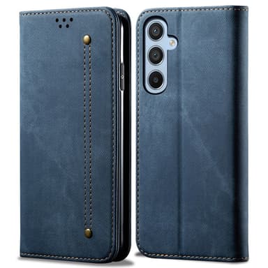 SKALO Samsung A35 5G Jeans Lompakkokotelo - Sininen