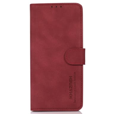SKALO Samsung A35 5G KHAZNEH Lompakkokotelo PU-nahasta - Punainen