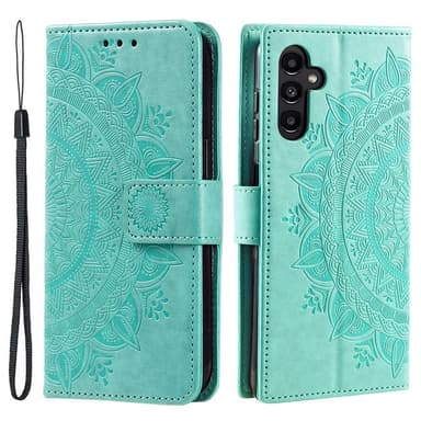 SKALO Samsung A55 5G Mandala lompakkokotelo - Turkoosi