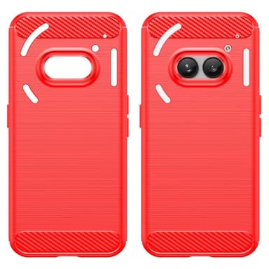 SKALO Nothing Phone (2a) Armor Carbon Iskunkestävä TPU suojakuori - Punainen