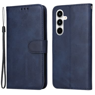 SKALO Samsung A35 5G PU-nahkainen Lompakkokotelo - Sininen