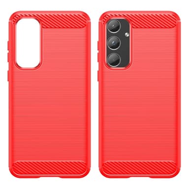 SKALO Samsung A55 5G Armor Carbon Iskunkestävä TPU suojakuori - Punainen