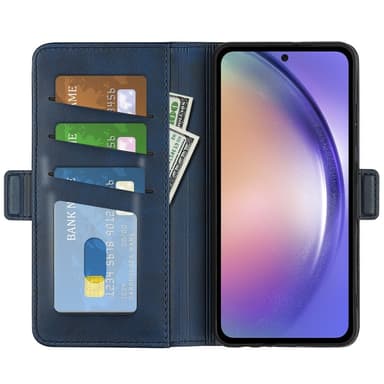SKALO Samsung A55 5G Premium Wallet Lompakkokotelo - Sininen
