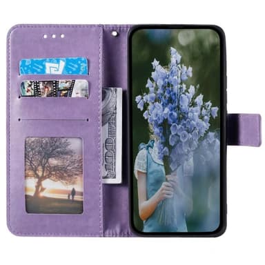 SKALO Samsung A35 5G Mandala lompakkokotelo - Violetti