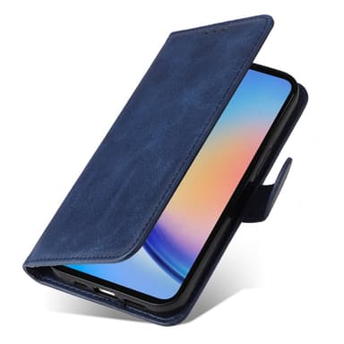 SKALO Samsung A35 5G PU-nahkainen Lompakkokotelo - Sininen