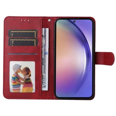 SKALO Samsung A55 5G PU-nahkainen Lompakkokotelo - Punainen