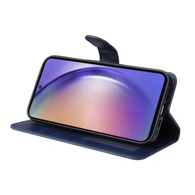 SKALO Samsung A55 5G PU-nahkainen Lompakkokotelo - Sininen