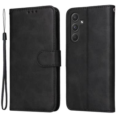 SKALO Samsung A55 5G PU-nahkainen Lompakkokotelo - Musta