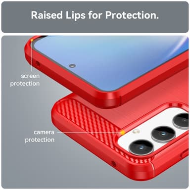 SKALO Samsung A35 5G Armor Carbon Iskunkestävä TPU suojakuori - Punainen