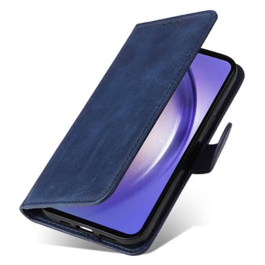 SKALO Samsung A55 5G PU-nahkainen Lompakkokotelo - Sininen