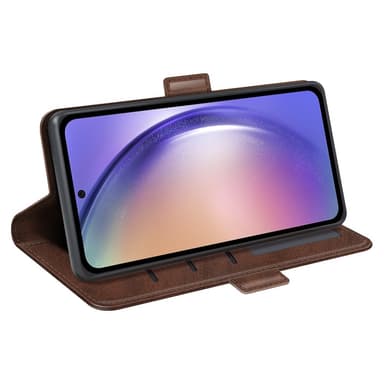 SKALO Samsung A55 5G Premium Wallet Lompakkokotelo - Ruskea
