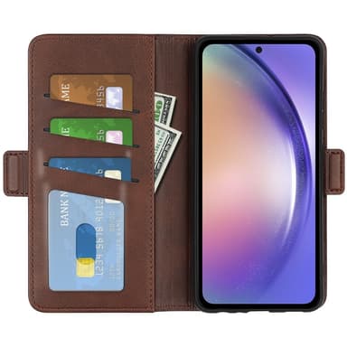 SKALO Samsung A55 5G Premium Wallet Lompakkokotelo - Ruskea