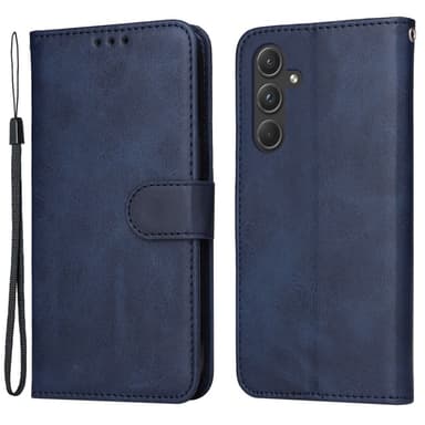 SKALO Samsung A55 5G PU-nahkainen Lompakkokotelo - Sininen