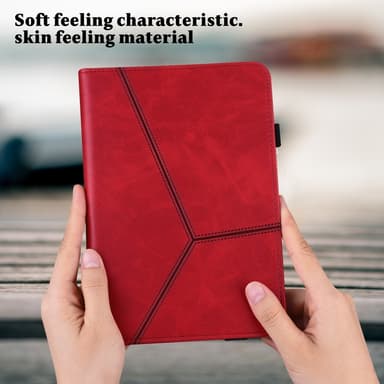 SKALO Samsung Tab A8 PU-nahkainen Lompakkokotelo - Punainen