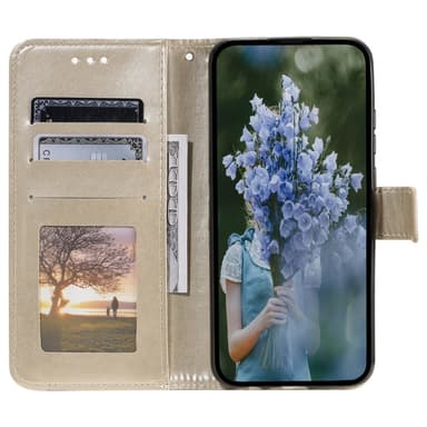 SKALO Samsung A35 5G Mandala lompakkokotelo - Kulta