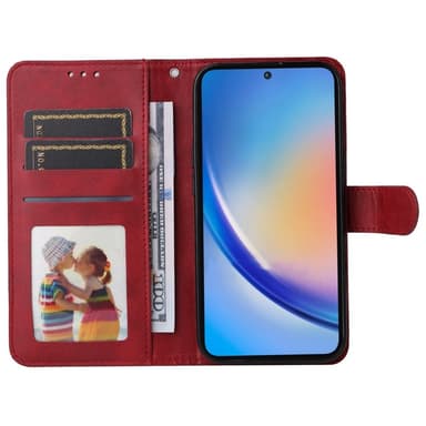 SKALO Samsung A35 5G PU-nahkainen Lompakkokotelo - Punainen