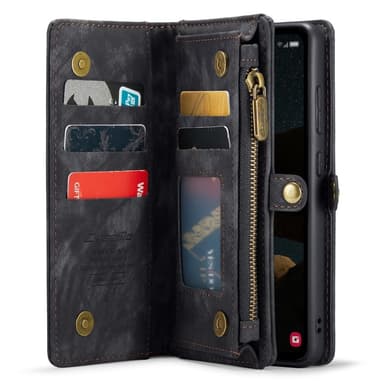 CaseMe Samsung A55 5G CaseMe Big Wallet 2in1 Magnet Lompakkokotelo - Musta