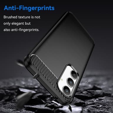 SKALO Samsung A35 5G Armor Carbon Iskunkestävä TPU suojakuori - Musta