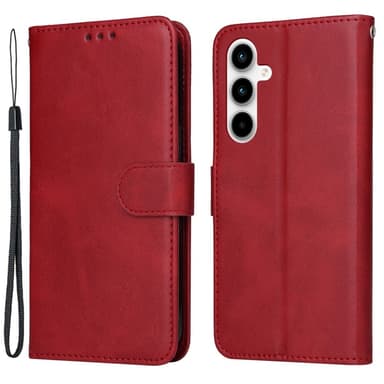 SKALO Samsung A35 5G PU-nahkainen Lompakkokotelo - Punainen