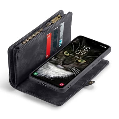 CaseMe Samsung A35 5G CaseMe Big Wallet 2in1 Magnet Lompakkokotelo - Musta