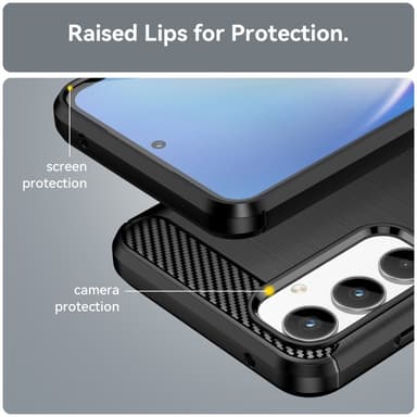 SKALO Samsung A35 5G Armor Carbon Iskunkestävä TPU suojakuori - Musta