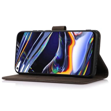 SKALO Samsung A35 5G KHAZNEH Lompakkokotelo PU-nahasta - Ruskea